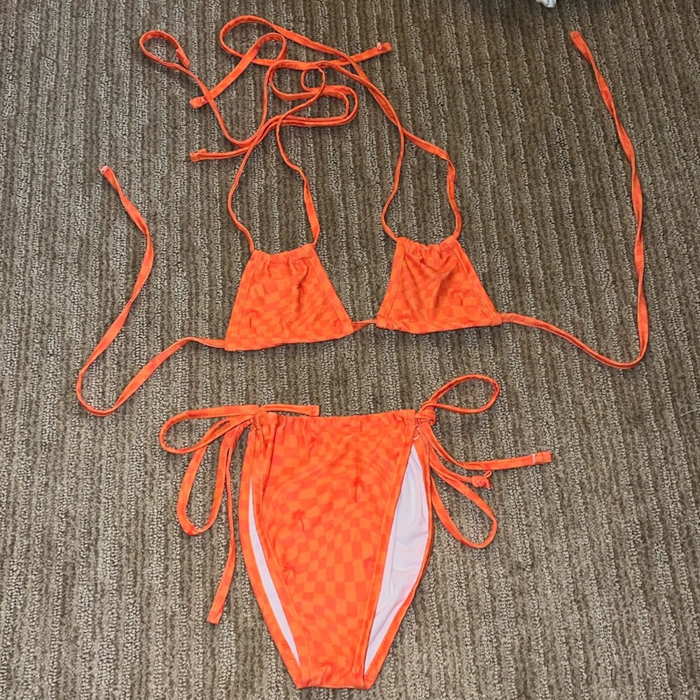 Orange checker bikini